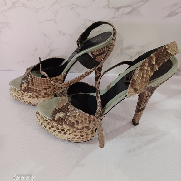 Authentic Fendi Python Snake Skin Platform Shoes. - Picture 2 of 6